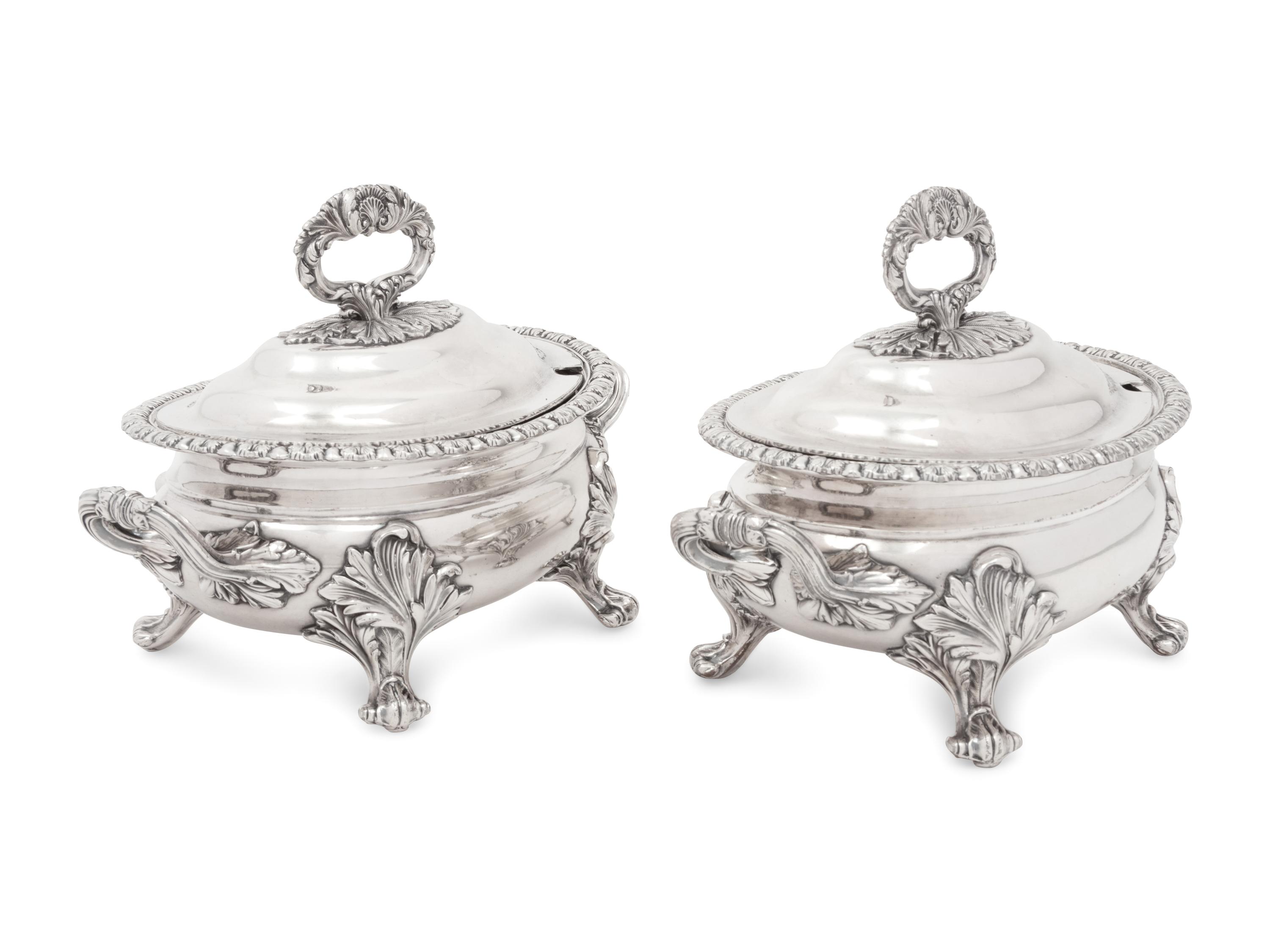 A Pair of Victorian Silver-Plate Sauce Tureens