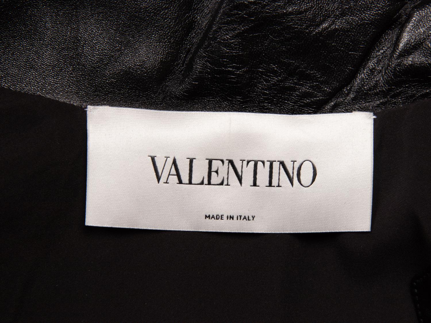 Valentino, Glossy Black Leather Dress