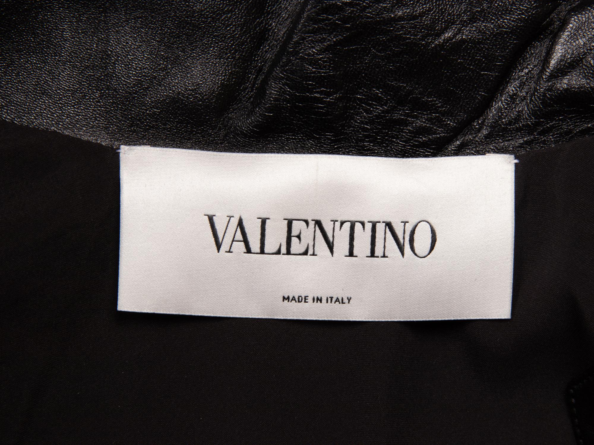 Valentino, Glossy Black Leather Dress
