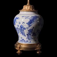A Chinese Blue and White Porcelain 'Figural' Jar, 18th/19th Century — 清中晚期 青花四妃十六子圖罐