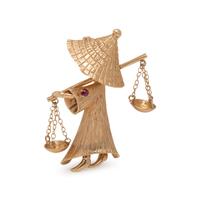 YELLOW GOLD FIGURAL BROOCH