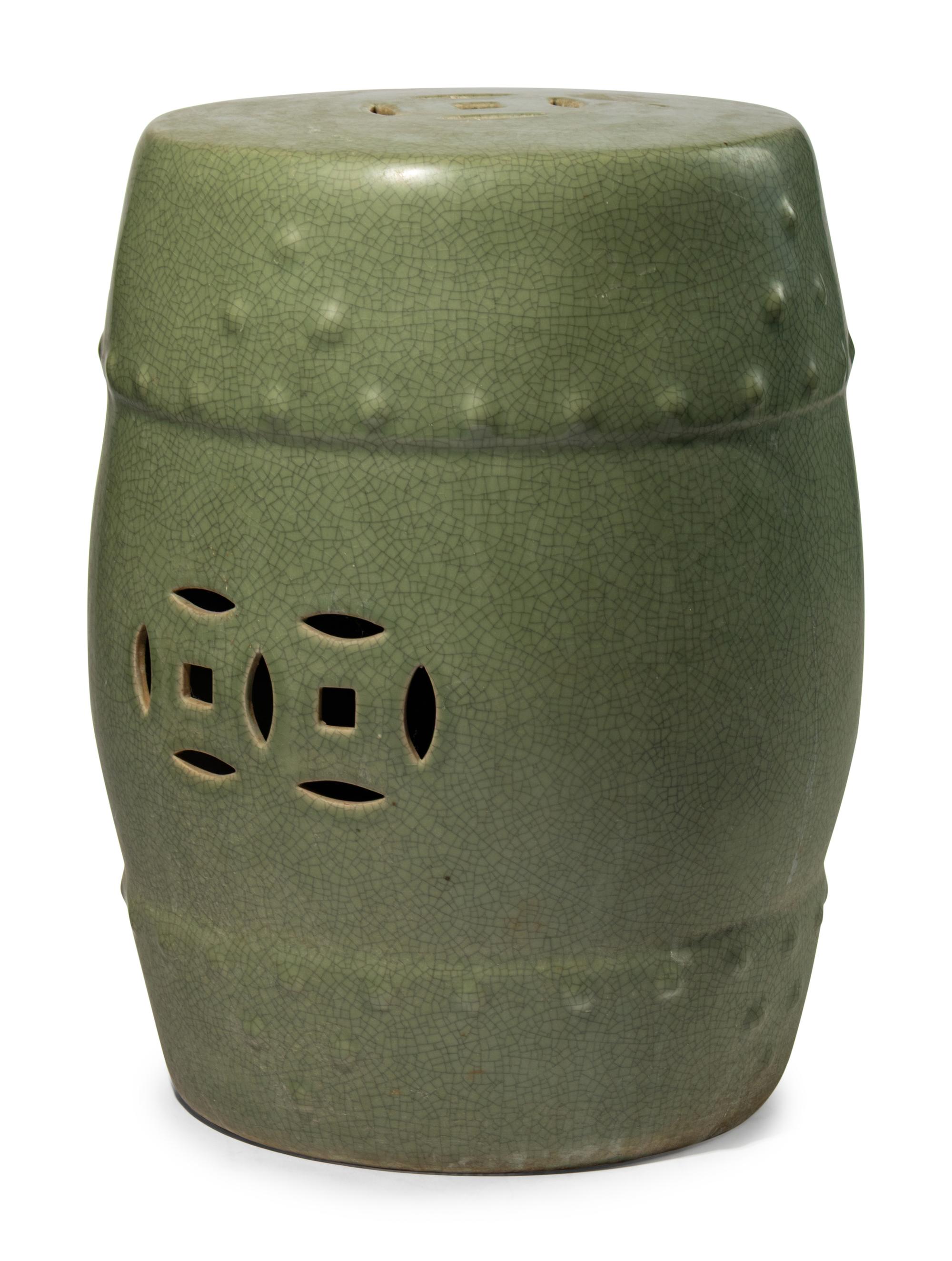 A Celadon Glazed Garden Seat