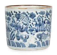 Three Chinese Blue and White Planters — 20TH CENTURY