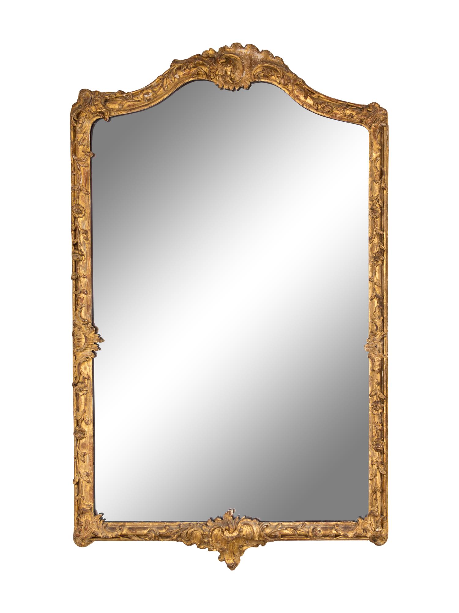 A Continental Style Gilt Gesso Mirror
