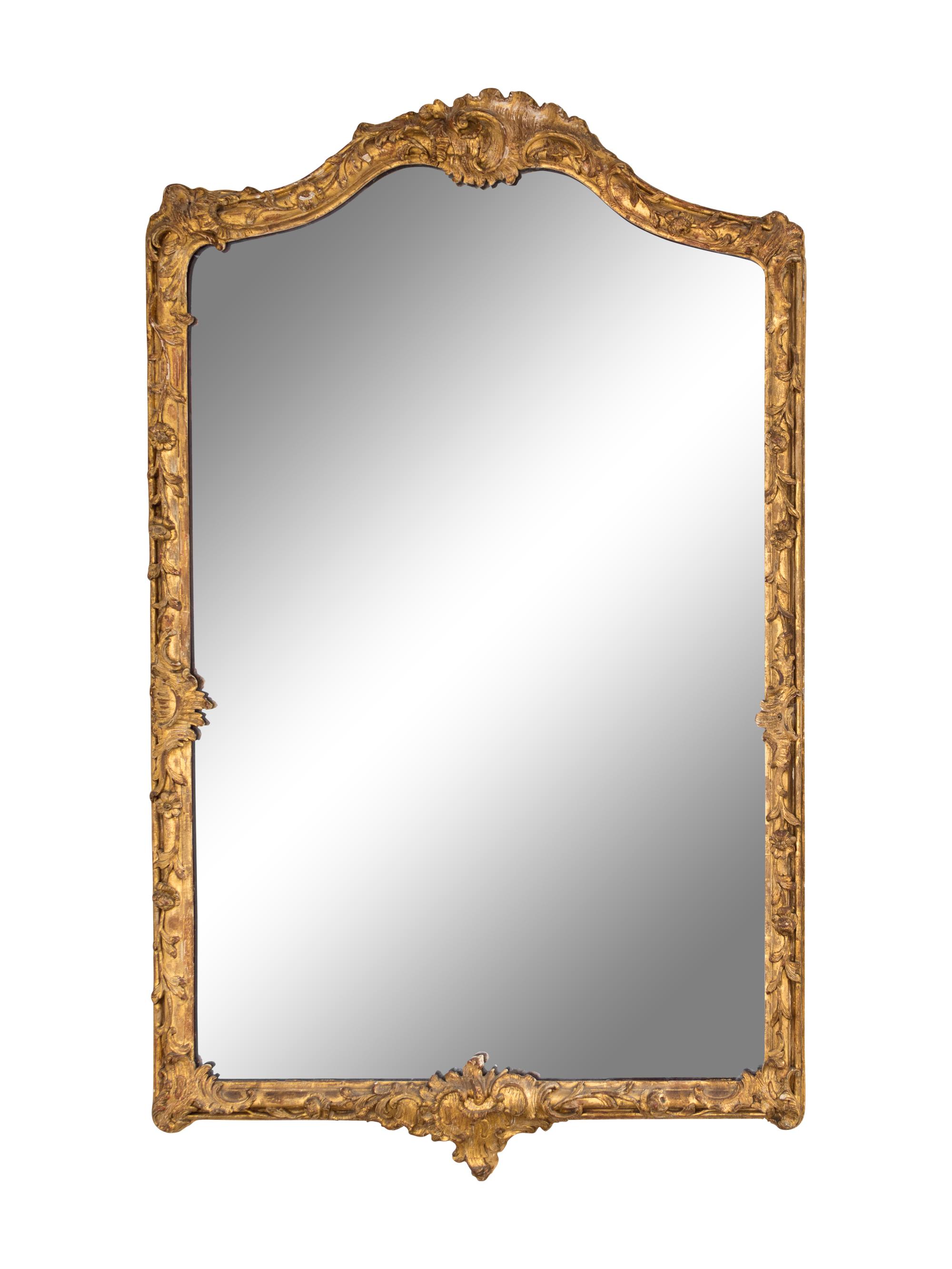 A Continental Style Gilt Gesso Mirror