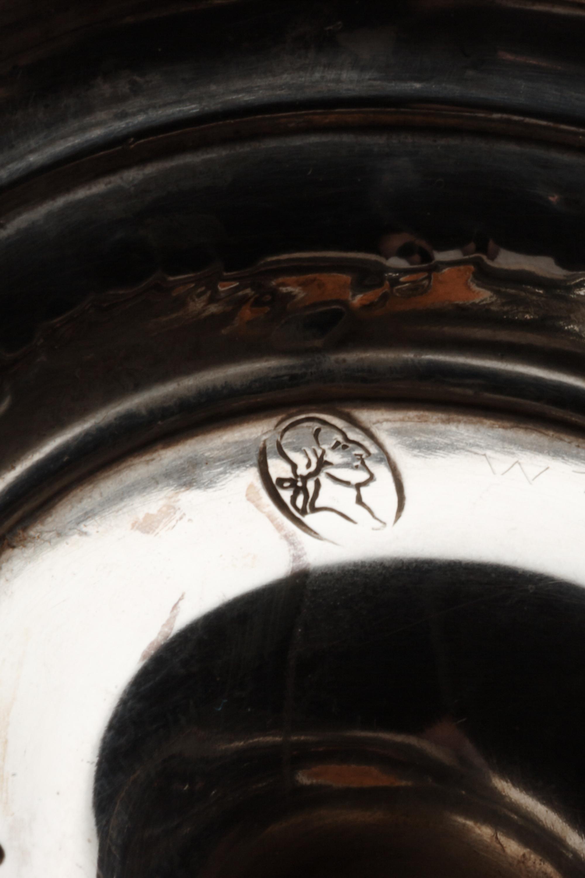 An American Silver Six-Piece Tea and Coffee Service, Gorham Mfg. Co., Providence, RI, Lansdowne pattern, comprising a water kettle-on-s