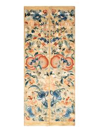 Four Chinese Embroidered Silk Panels