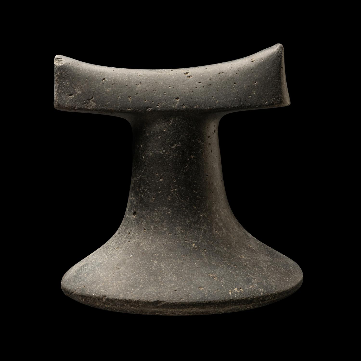 A Polynesian Black-Basalt Poi Pounder