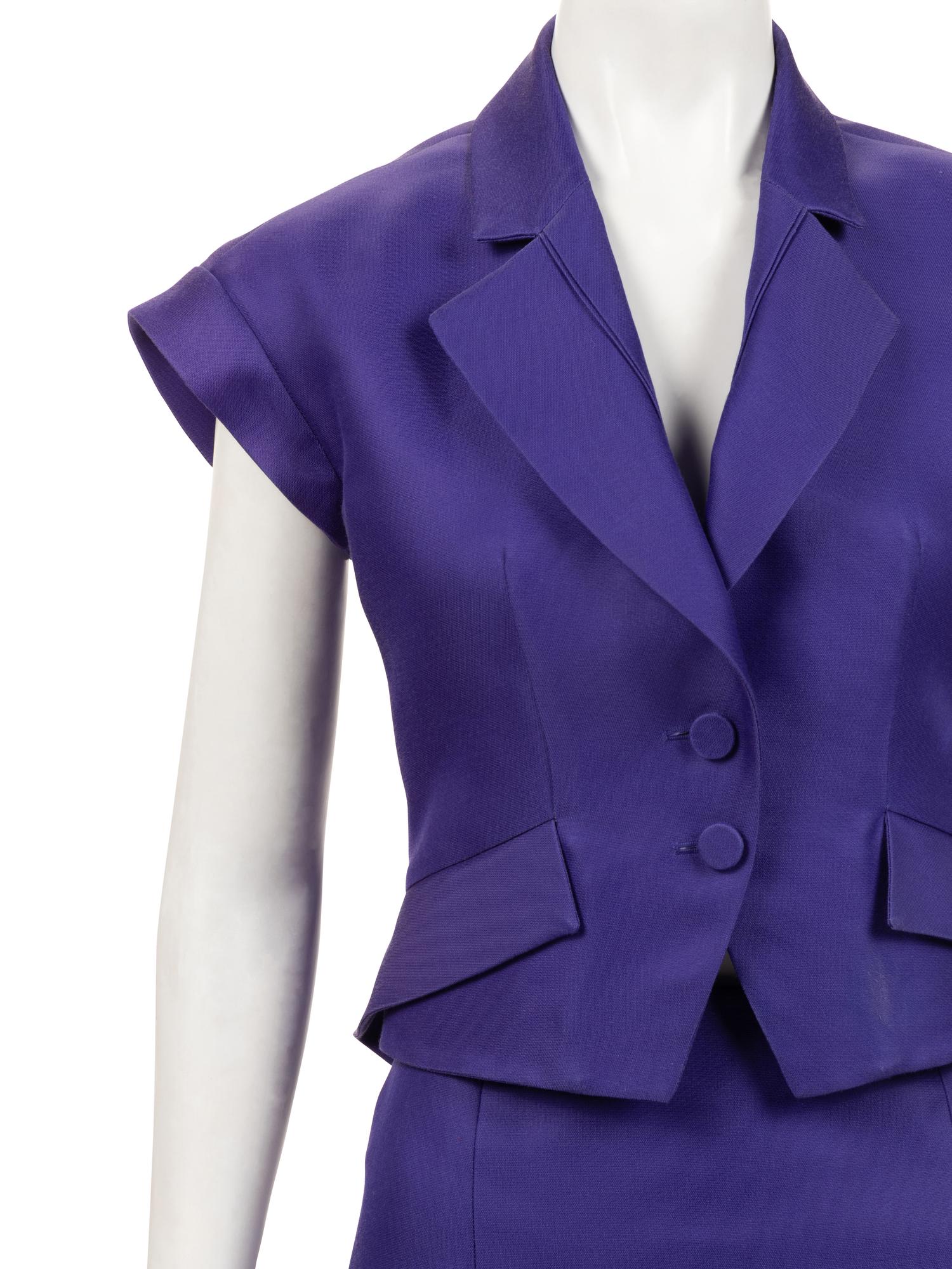 Five Designer Pieces: One Romeo Gigli Skirt Suit, One Celine Skirt Suit, and One Moschino Jacket, 1990-2010s