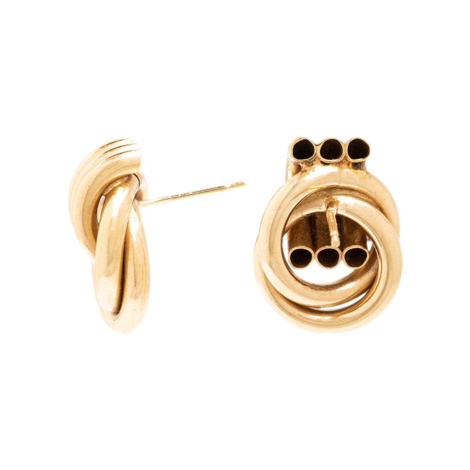 Yellow Gold Knot Earrings