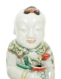 A Pair of Chinese Porcelain Figures of Boys
