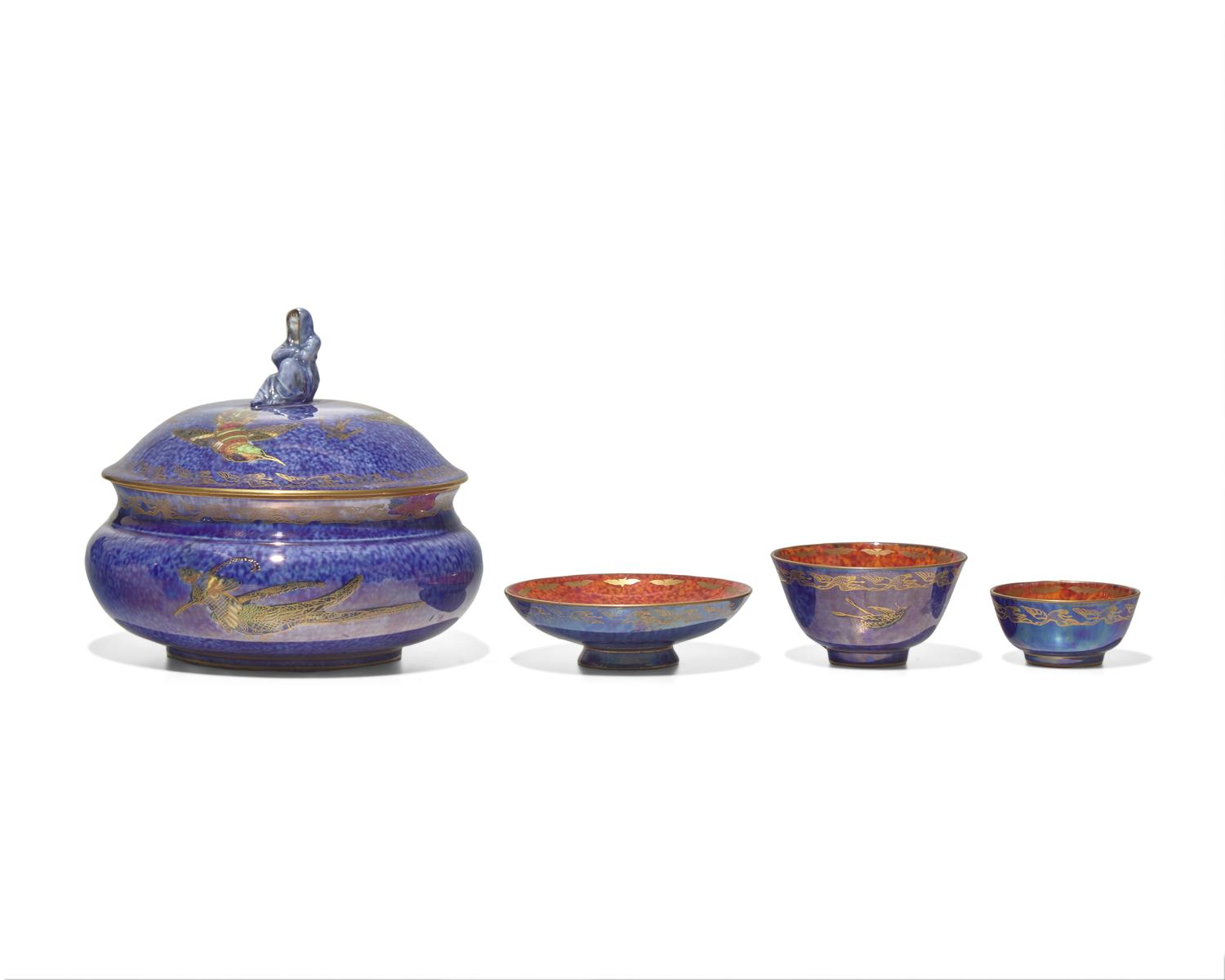 Four Wedgwood Hummingbird Lustre Table Articles