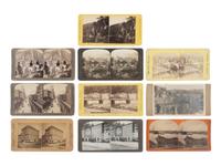 [EARLY PHOTOGRAPHY]. Photographs of events & landmarks in the US and beyond, incl. train derailment