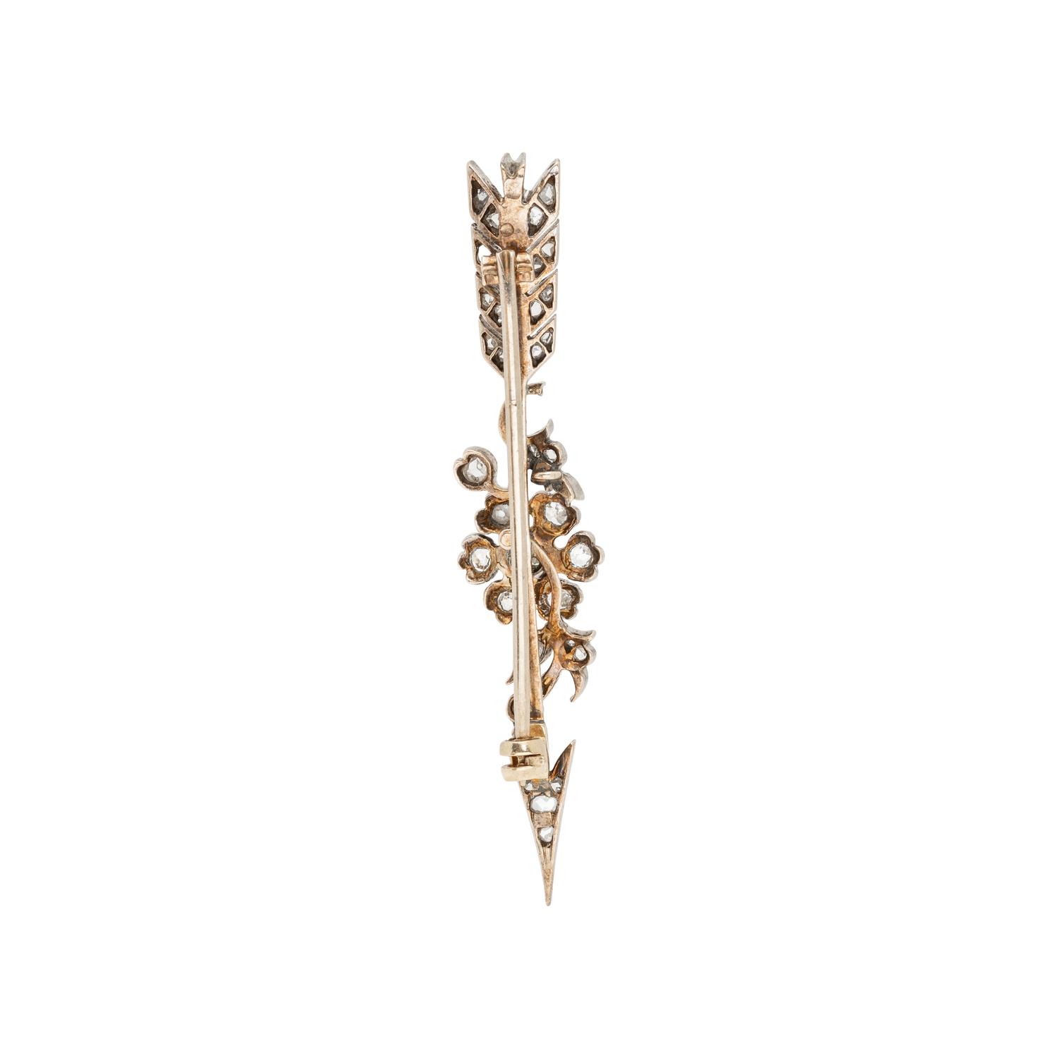 ANTIQUE, DIAMOND ARROW BROOCH