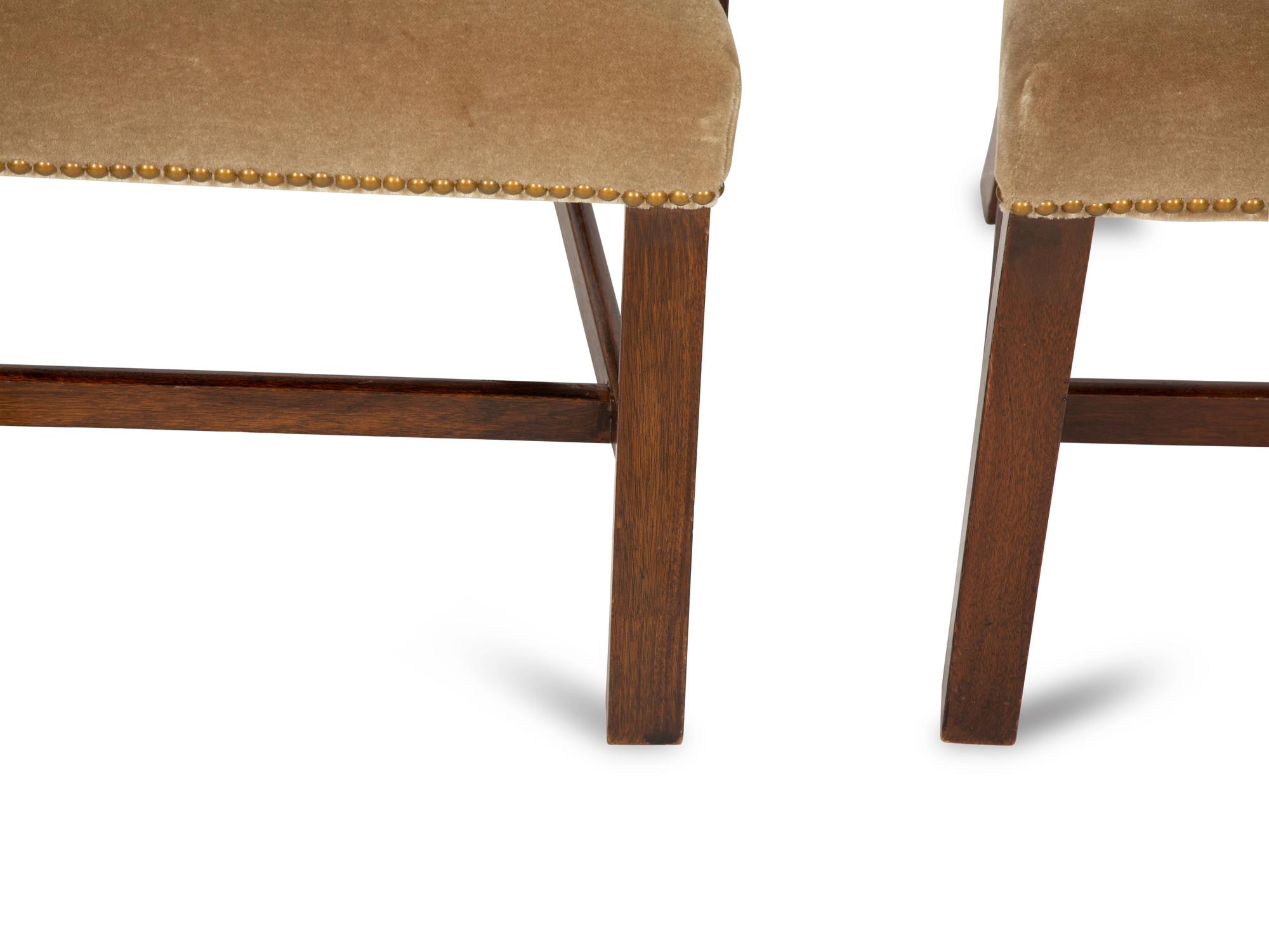 A Set of Ten Chinese Chippendale Style Mahogany Dining Chairs