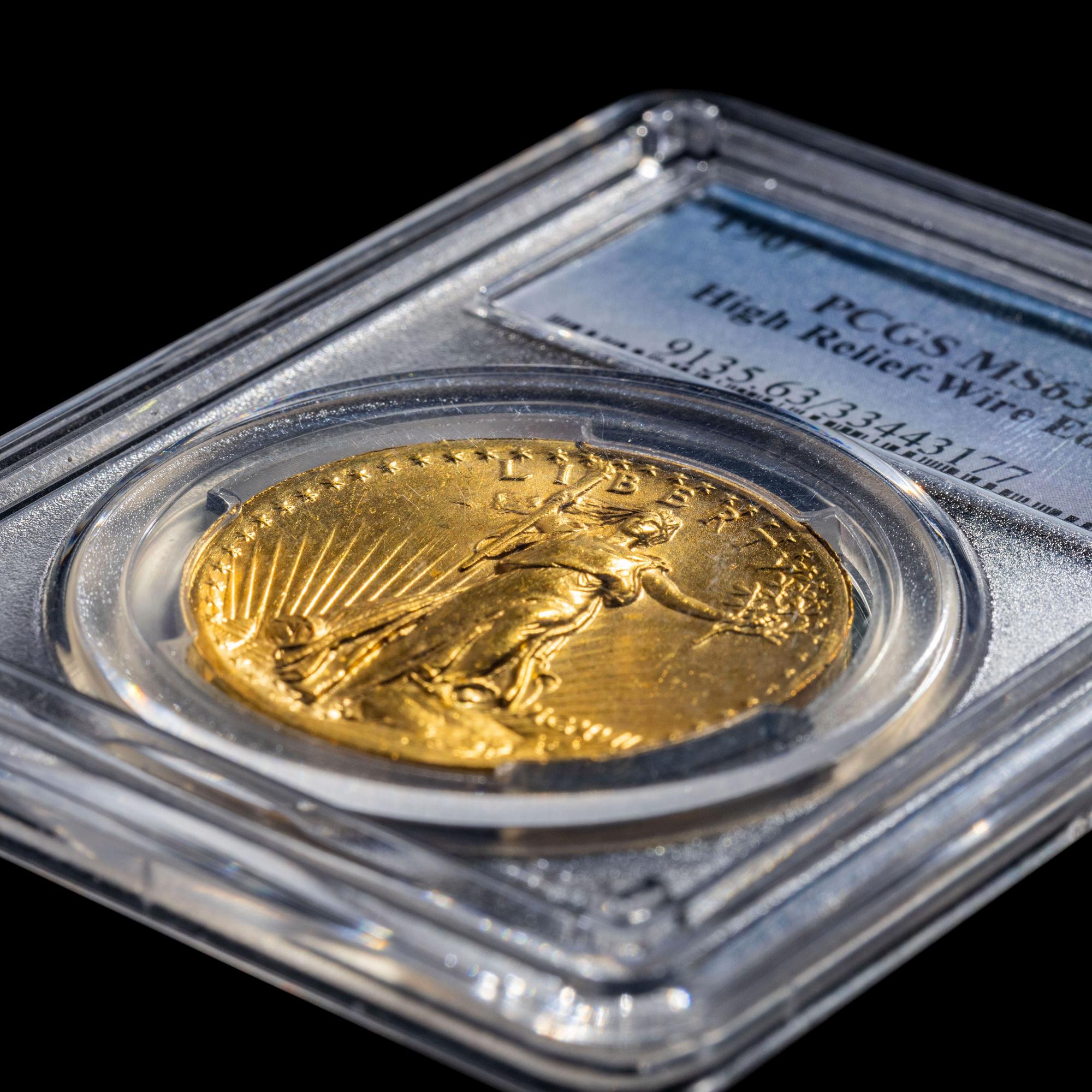 A 1907 Saint Gaudens: High Relief-Wire Edge $20 Gold Coin [PCGS MS63]