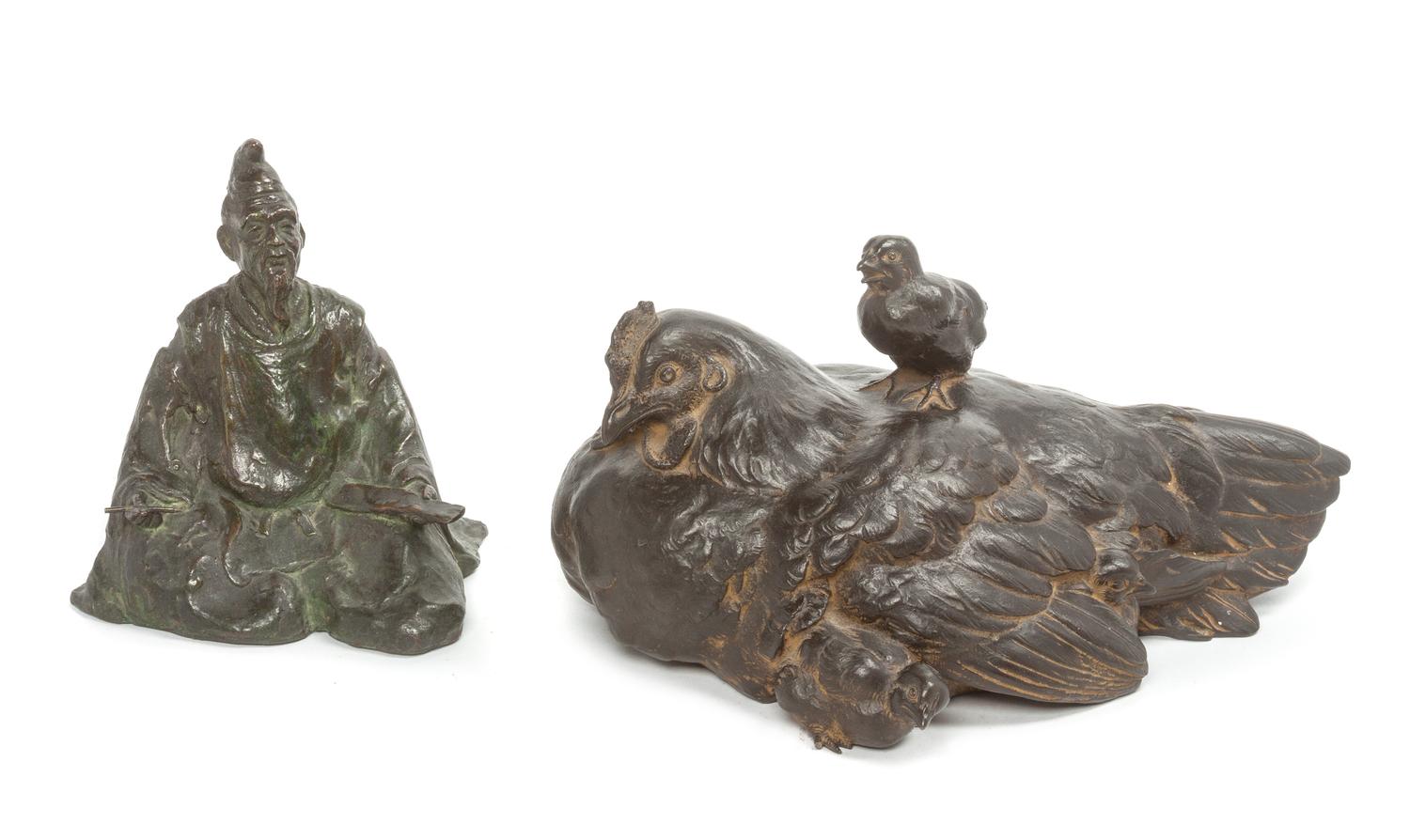 A Bronze Figural Group Width of first 12 inches. — 20TH CENTURY