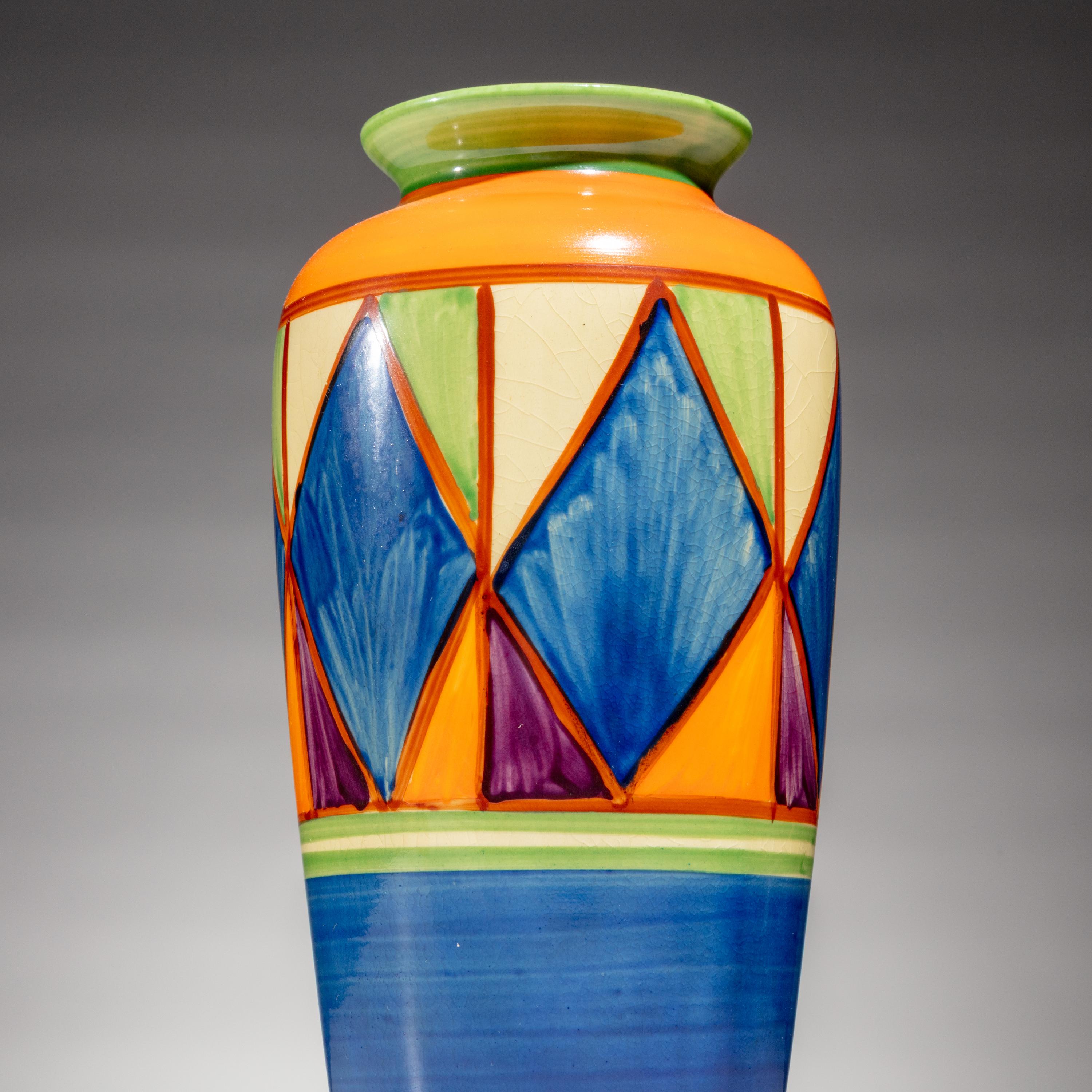 Clarice Cliff (English, 1899–1972) — Two Bizarre pattern vases