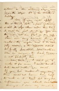 CHAMBERLAIN, Joshua (1828-1914). Autograph letter to his wife Fanny in which he discusses the corps badges made for him by Fanny and the family's housekeeper. N.p., [9 April 1863].