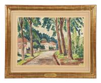Rue bordée d'arbres