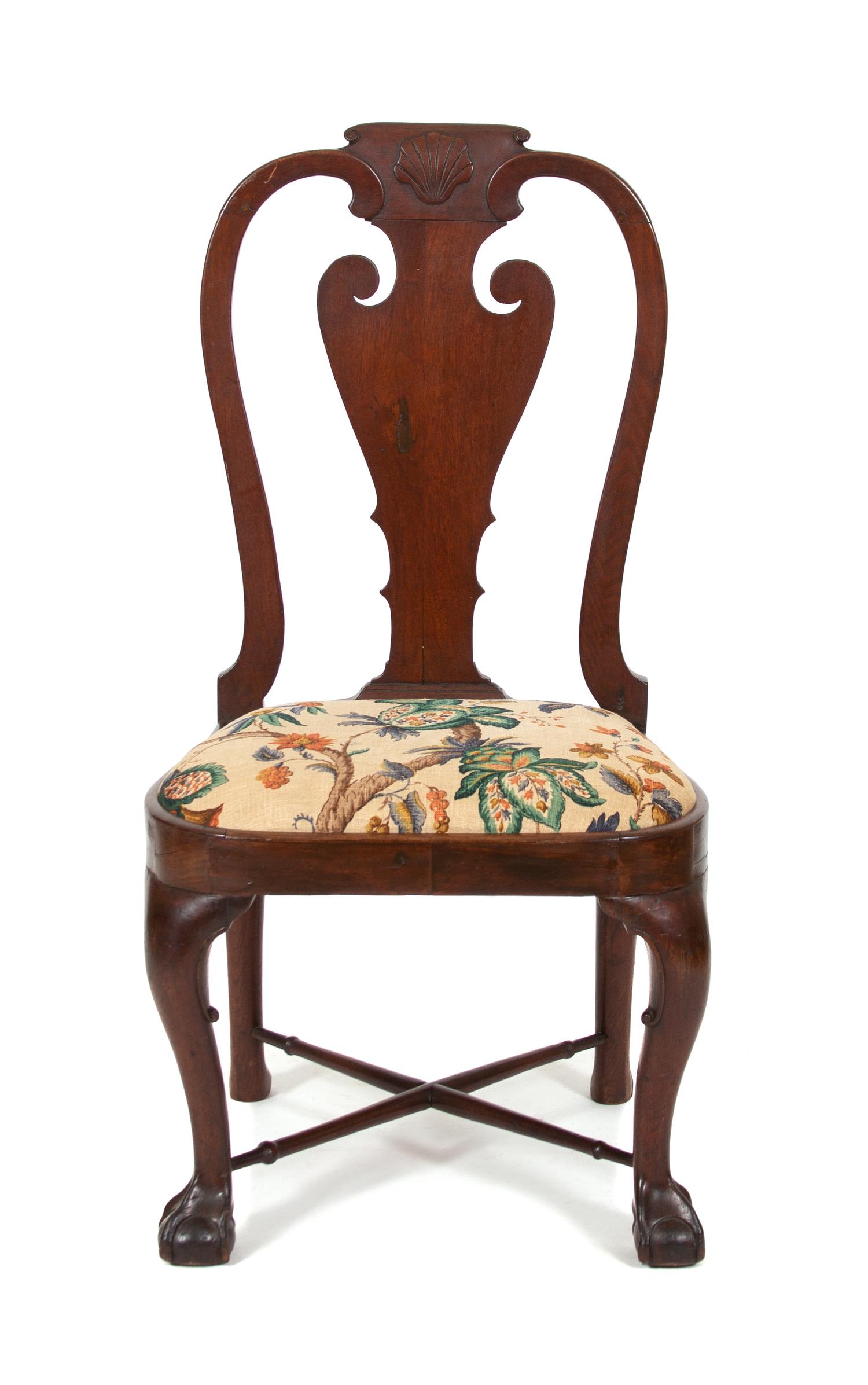 A George I Carved Mahogany Side Chair Height 39 1/2 inches. — 18TH CENTURY