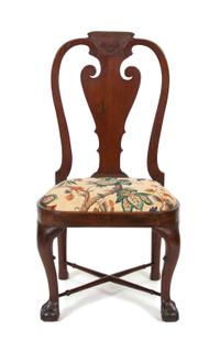 A George I Carved Mahogany Side Chair Height 39 1/2 inches. — 18TH CENTURY