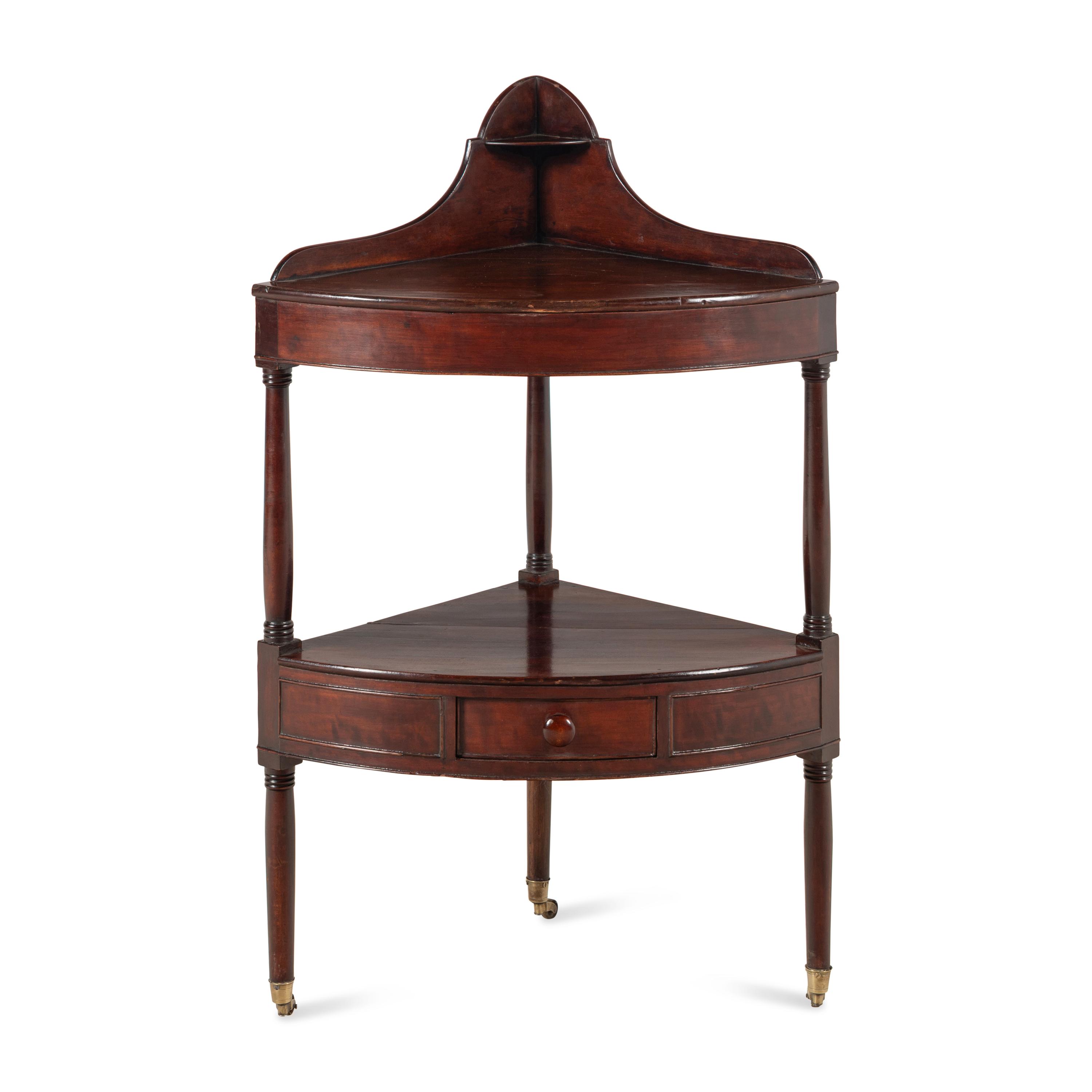 A George III Mahogany Corner Wash Stand