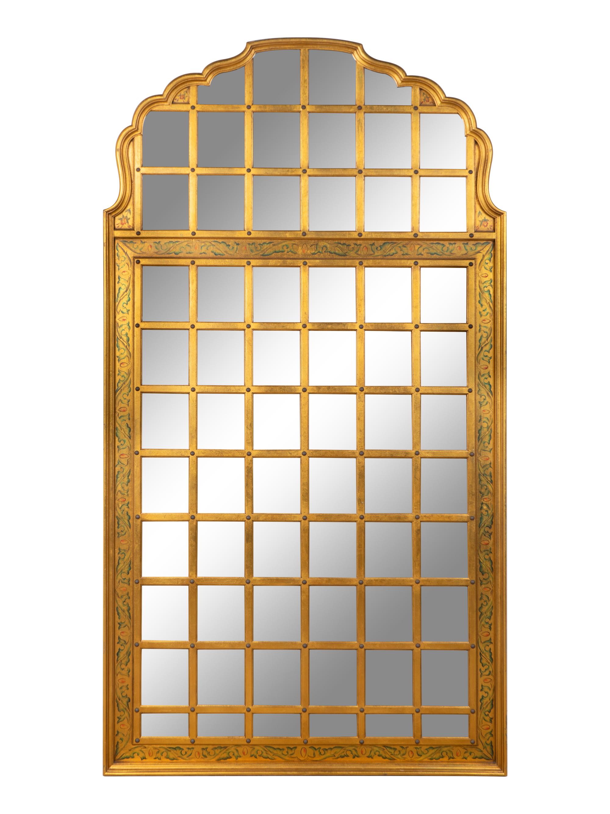 An Indian Multi-Paned Gilt-Framed Mirror — 20TH CENTURY