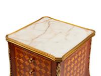 A Pair of Louis XV Style Gilt-Metal-Mounted Parquetry Tables de Nuit