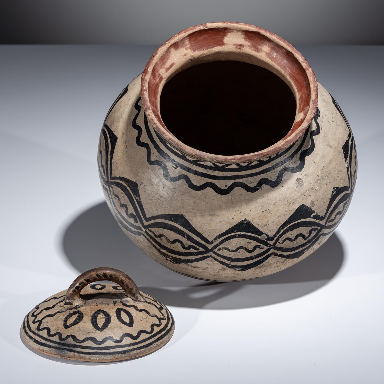 Tesuque Lidded Pottery Jar