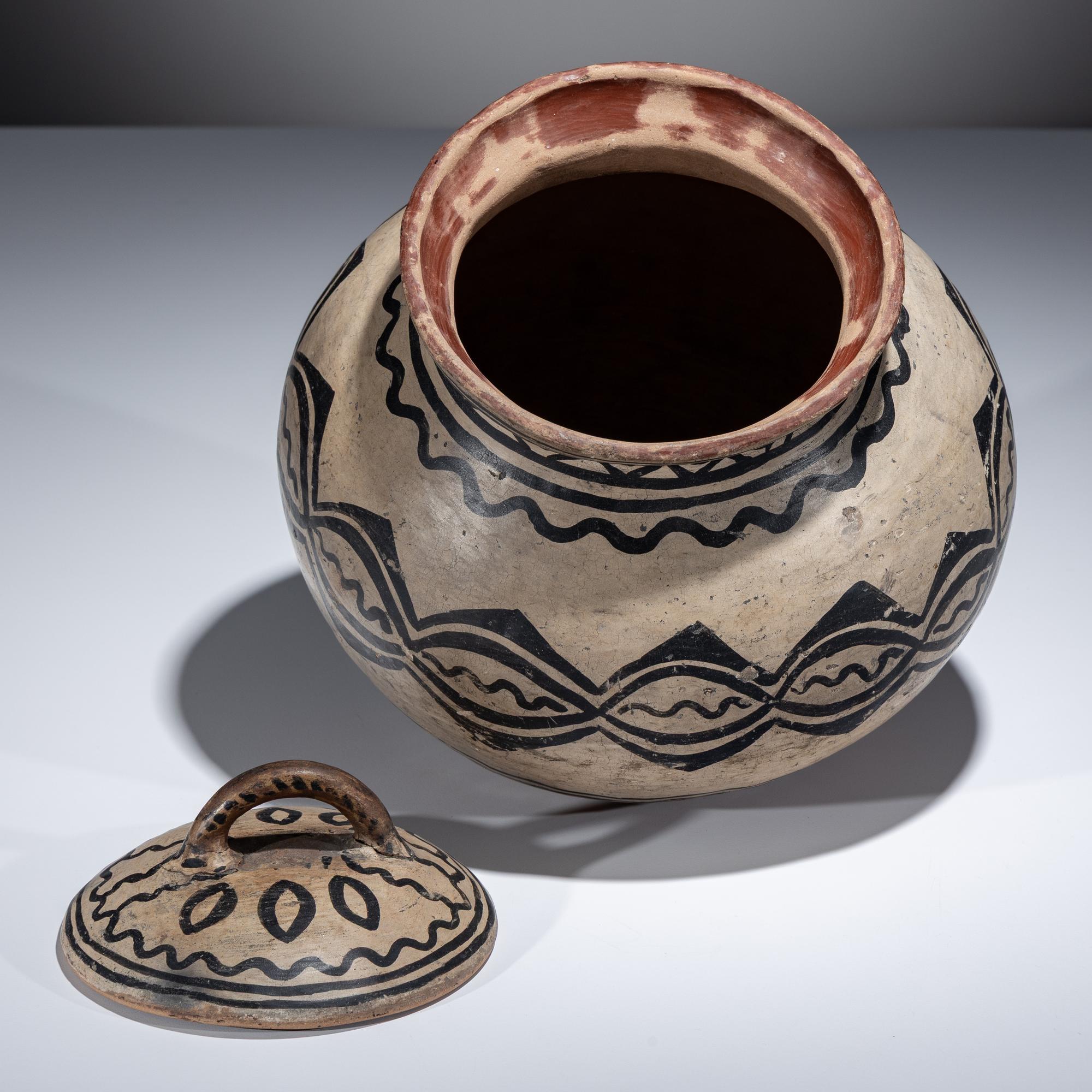 Tesuque Lidded Pottery Jar