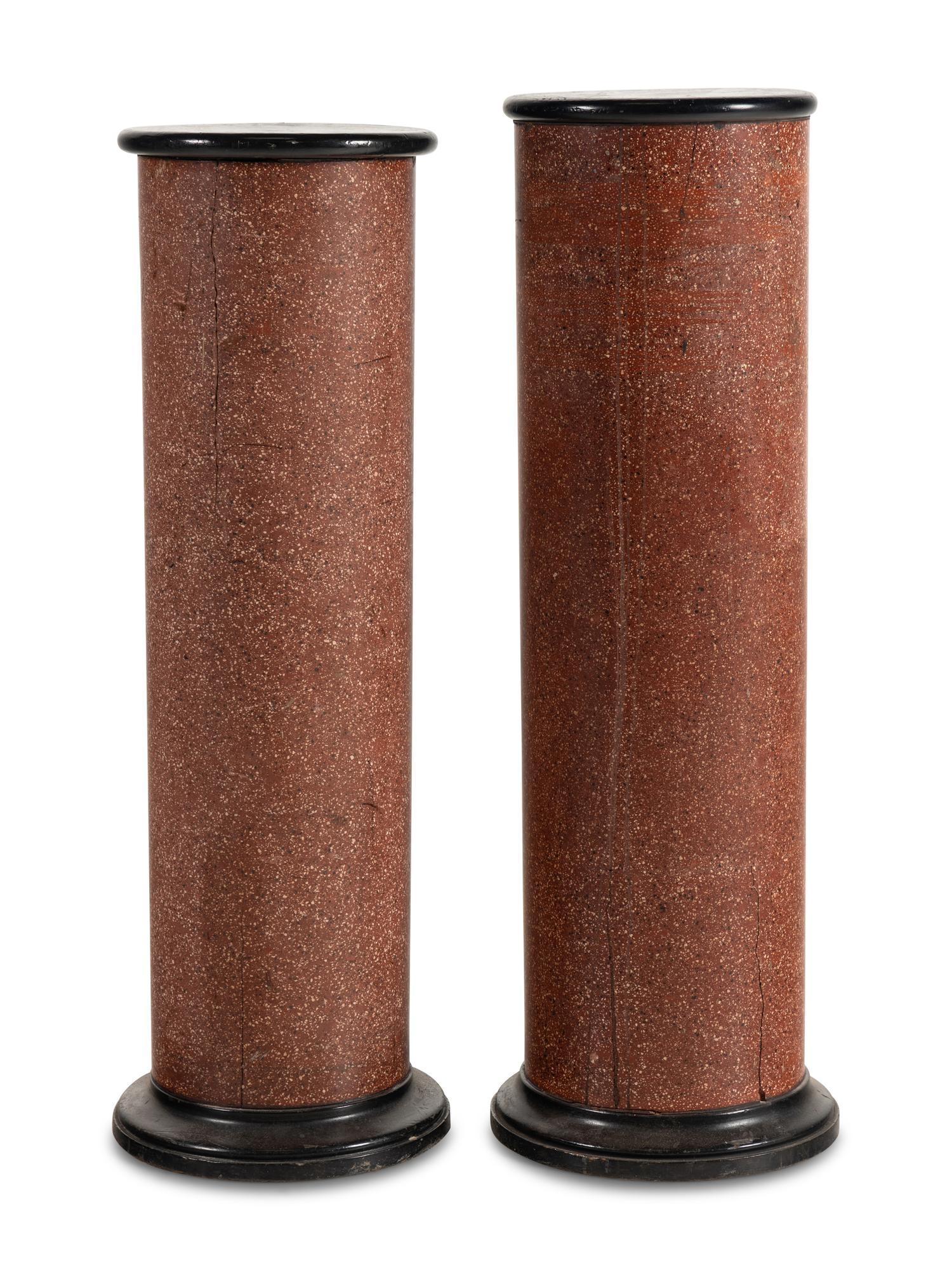 A Pair of Italian Scagliola Pedestals