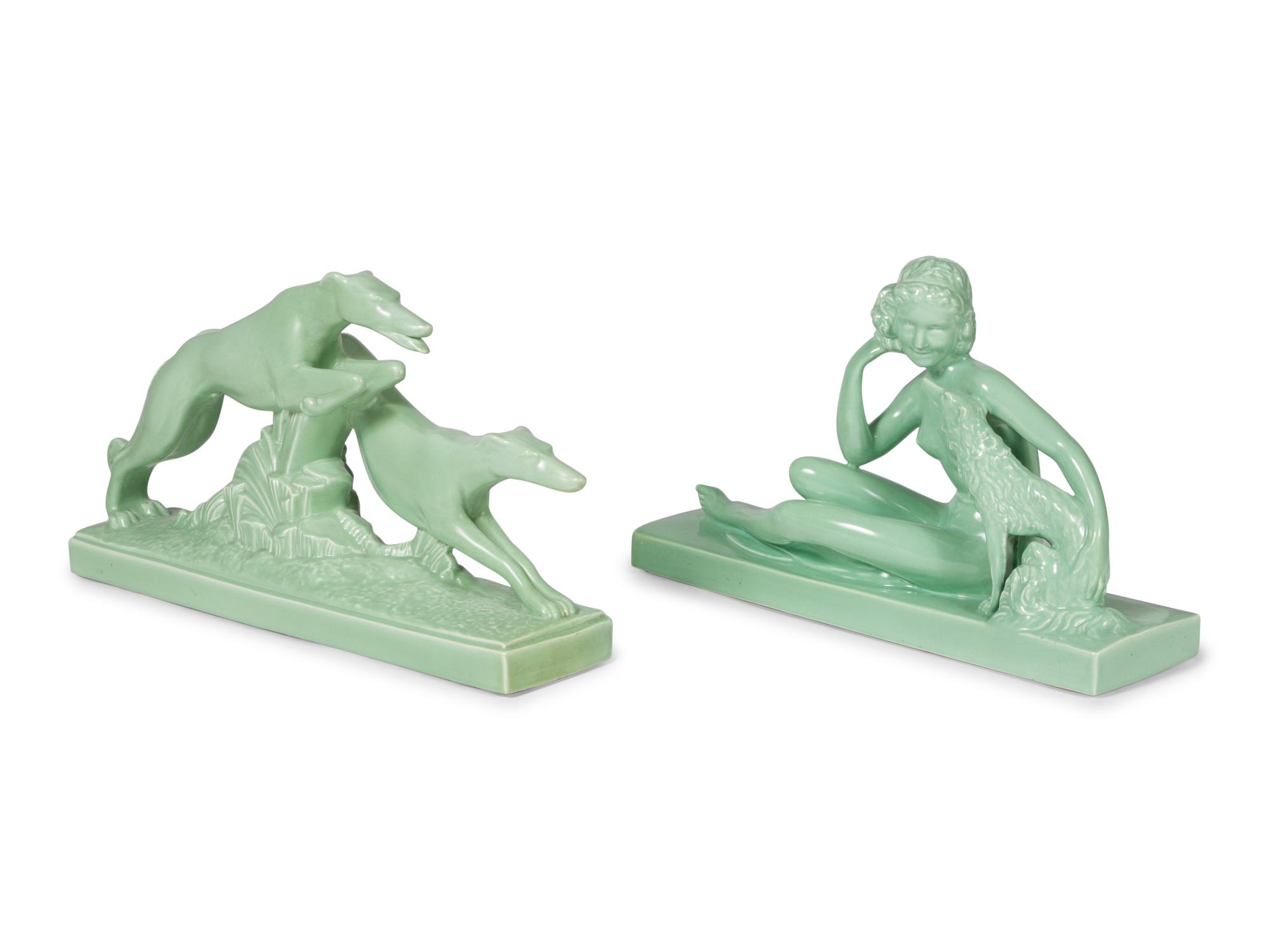Two Lemanceau Glazed Ceramic Figural Groups