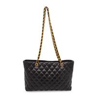 Chanel, Quilted Black Leather Tote