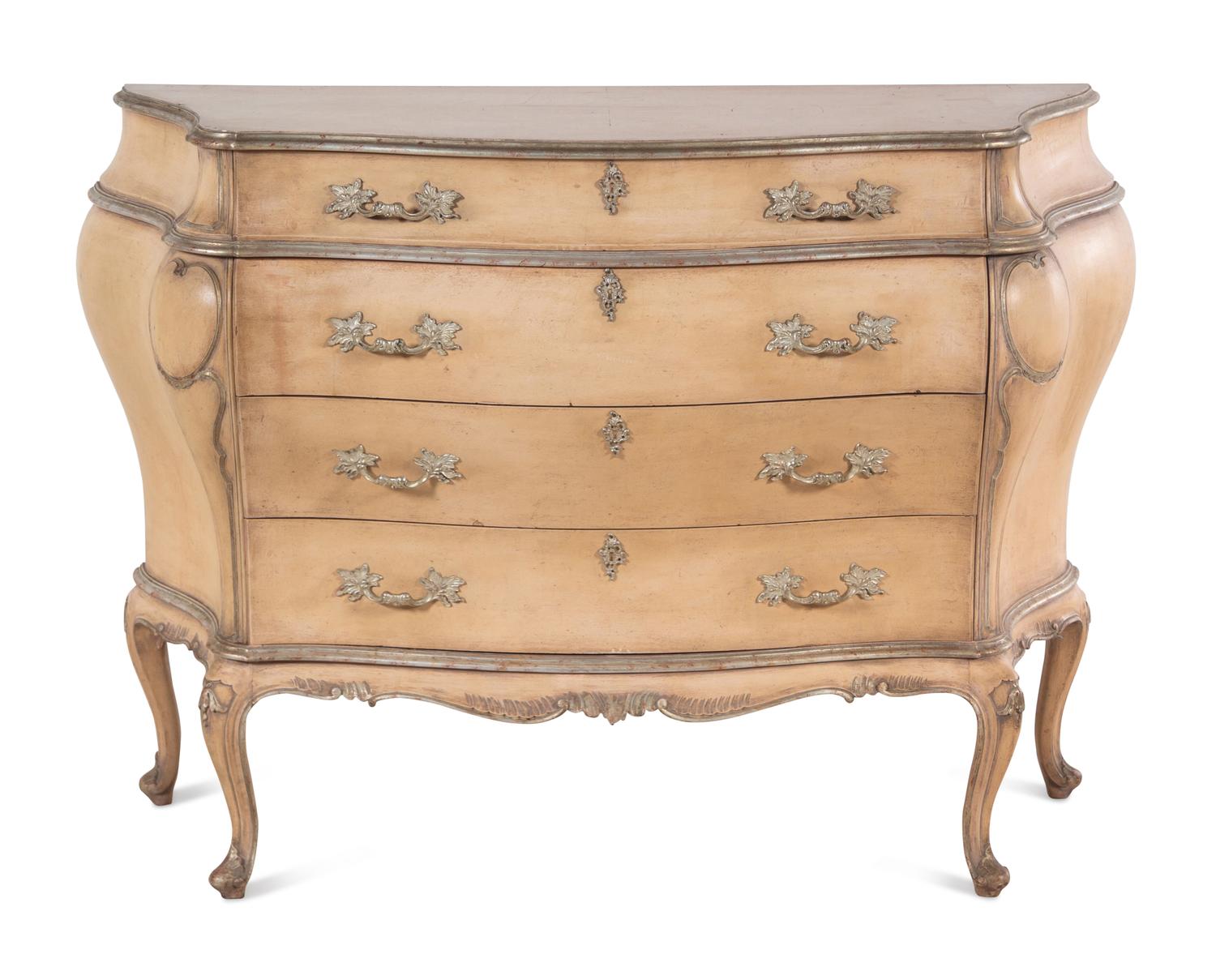 An Italian Painted Bombé Commode