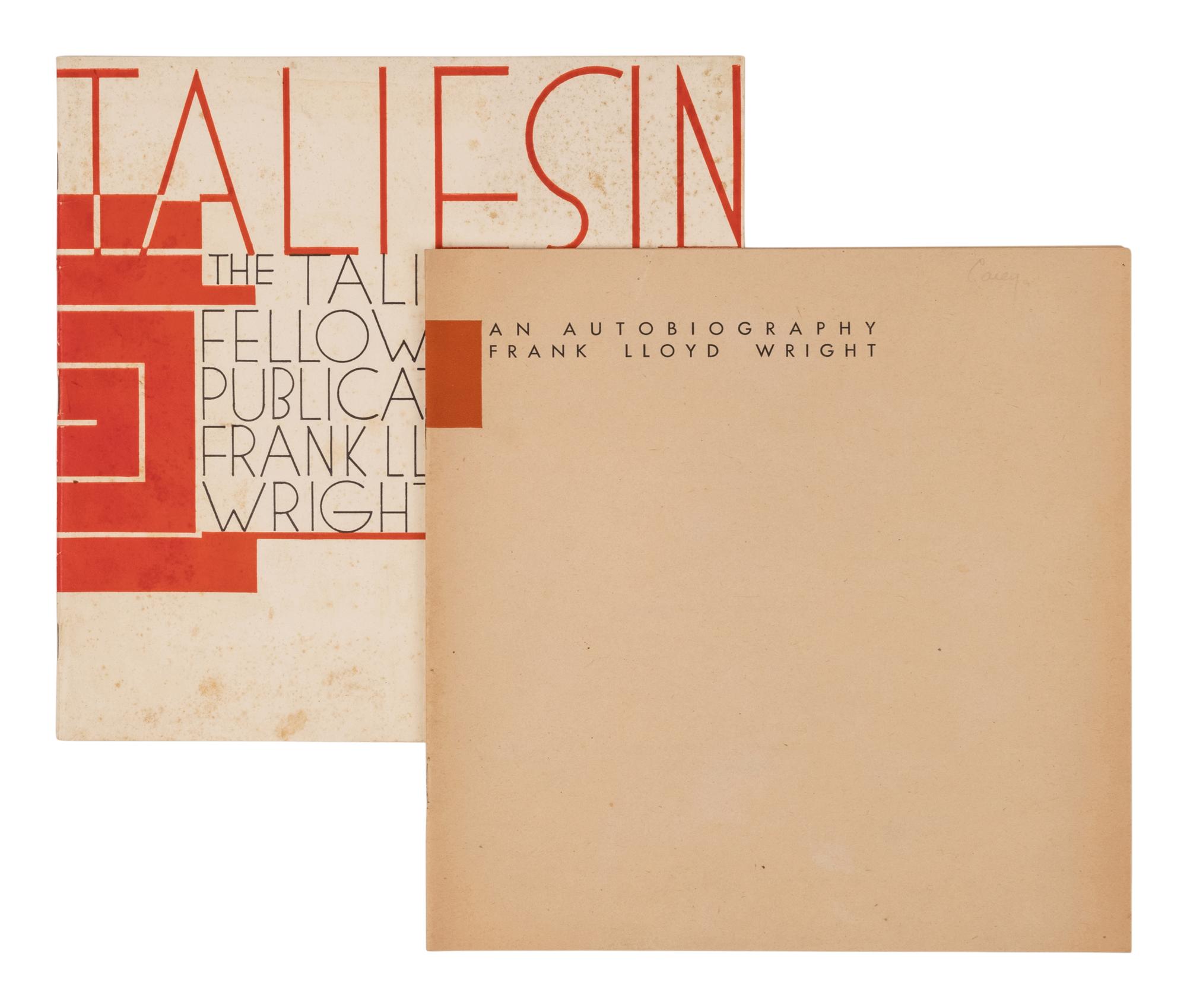 [FRANK LLOYD WRIGHT]. Two pamphlets about Wright and Taliesin, comprising: