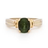 Green Tourmaline and Bicolor Gold Ring