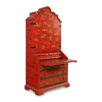 A George III Style Red Japanned Bureau Cabinet