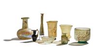 Eight Roman Glass Vessels