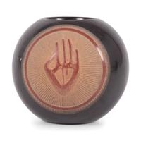 Black, Red, and Sienna Sgraffito Pottery Bowl