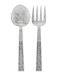A Norwegian Silver Two Piece Salad Serving Set