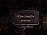 PRADA, FUR COLLAR CROPPED LEATHER JACKET