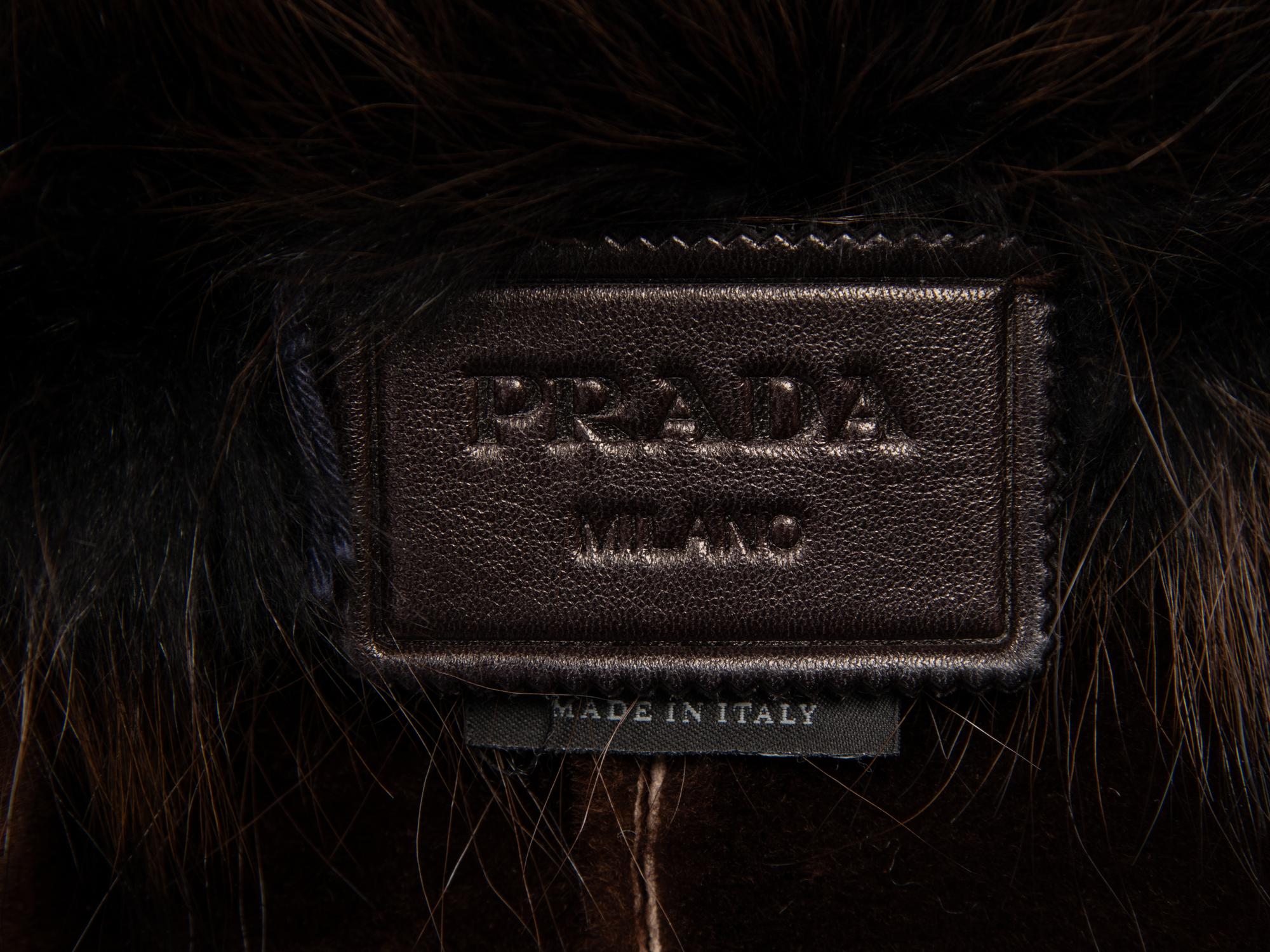 PRADA, FUR COLLAR CROPPED LEATHER JACKET