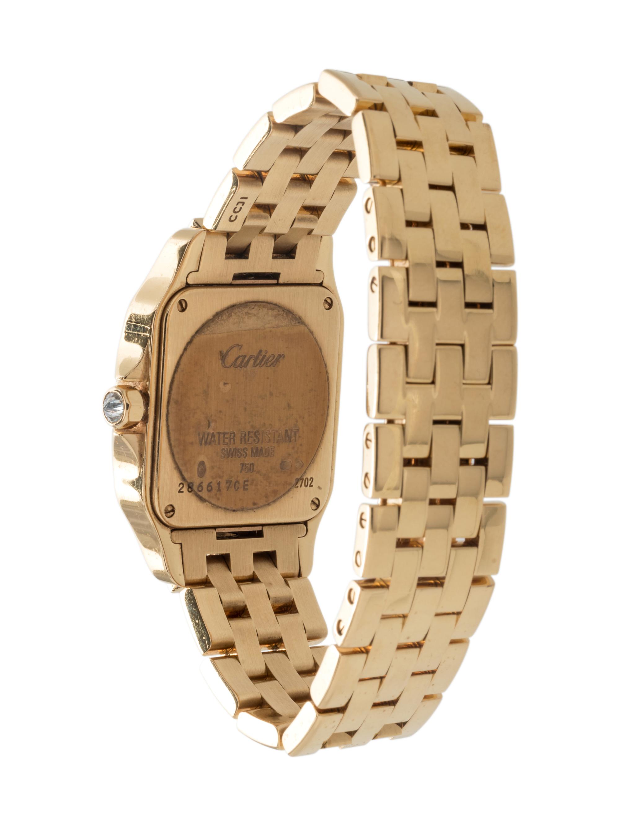 CARTIER, 18K YELLOW GOLD AND DIAMOND 'SANTOS DEMOISELLE' WRISTWATCH