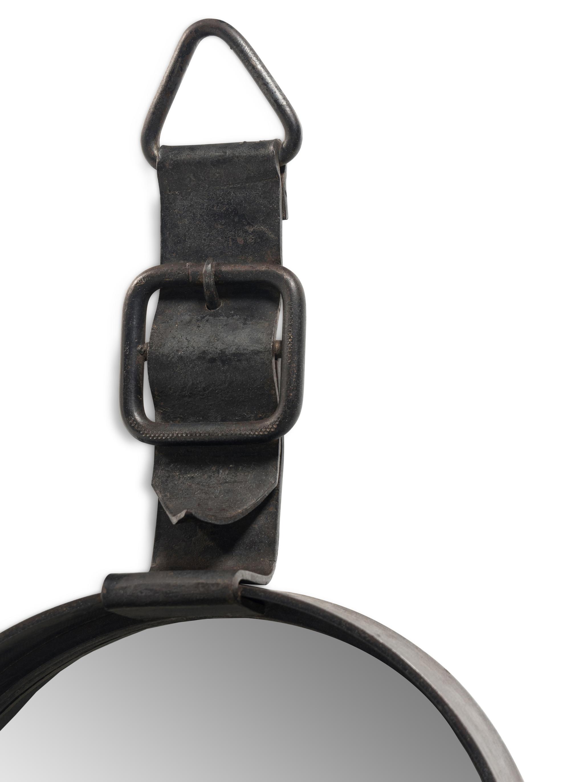A Wrought Iron Belt-Form Wall Mirror