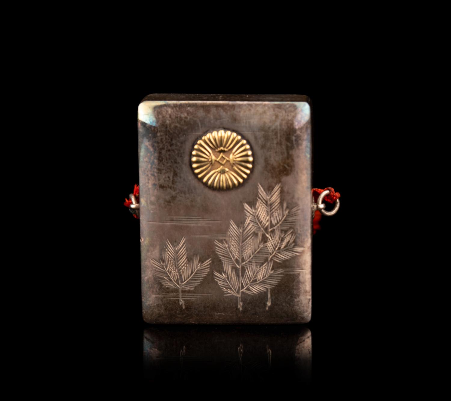 A Japanese Silver Rectangular Box-Form Bonbonnière