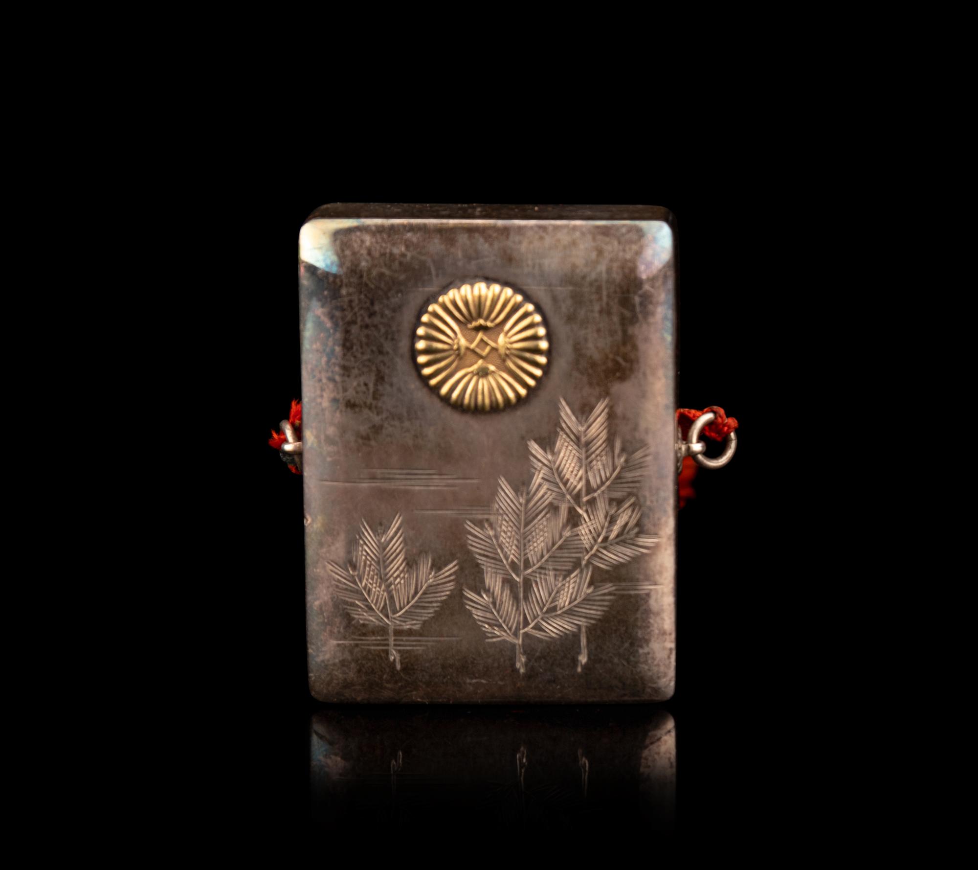 A Japanese Silver Rectangular Box-Form Bonbonnière