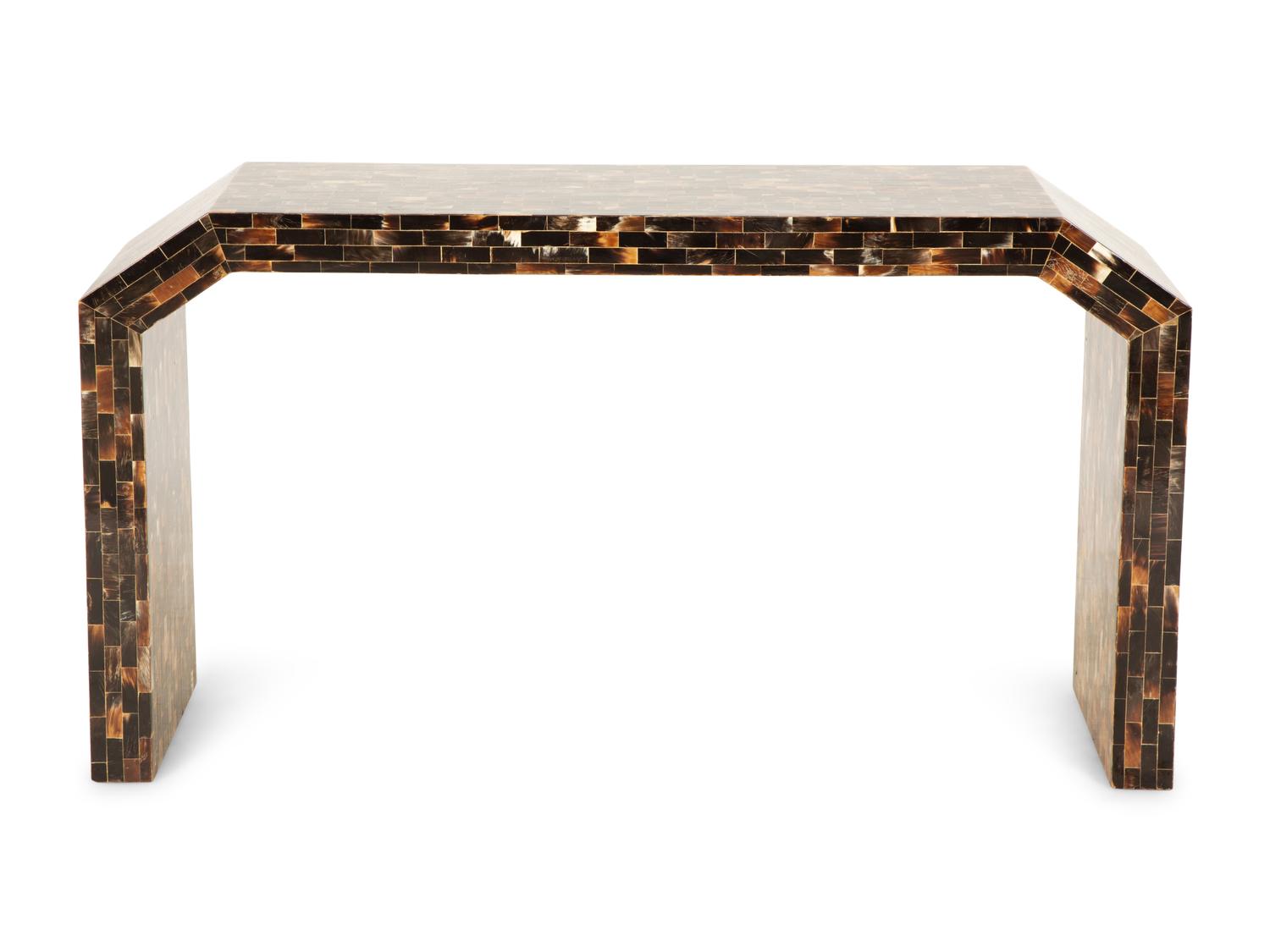 A Tesselated Horn Veneered Console Table
