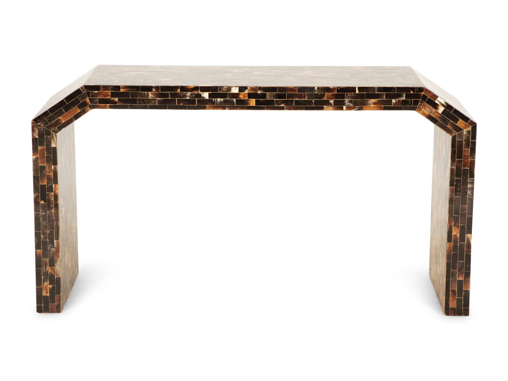 A Tesselated Horn Veneered Console Table
