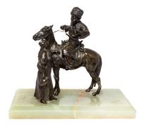 A German Bronze Figural Group Height 6 3/8 inches.